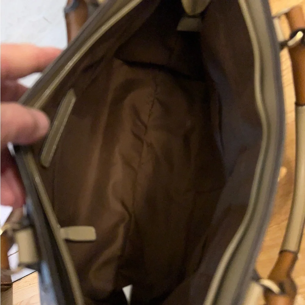 ADRIENNE VITTADINI Signature Collection Brown PU Leather Designer Tote Bag